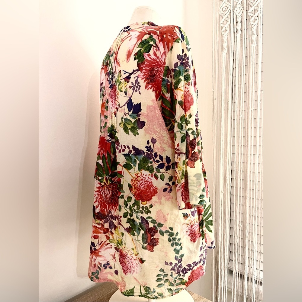 La Cera *Like New* Beautiful Floral Women’s Blouse Top Tunic | Size XL - Picture 8 of 12
